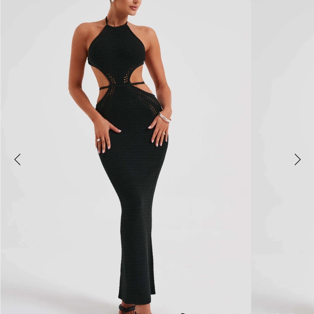 Delia Maxi Dress - Black - Size Small